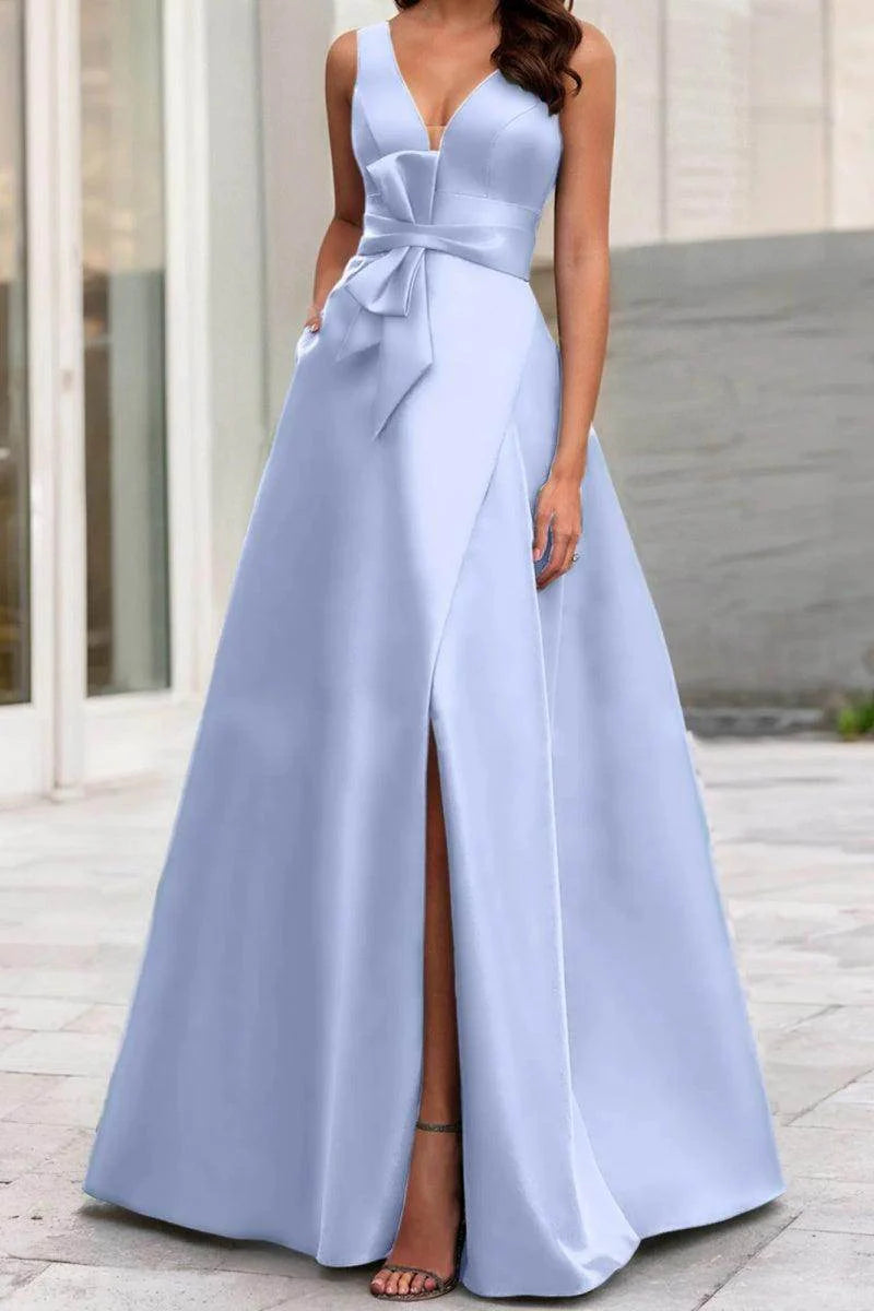 A Line V Neck Sleeveless Mother Of The Bride Dresses CM0341