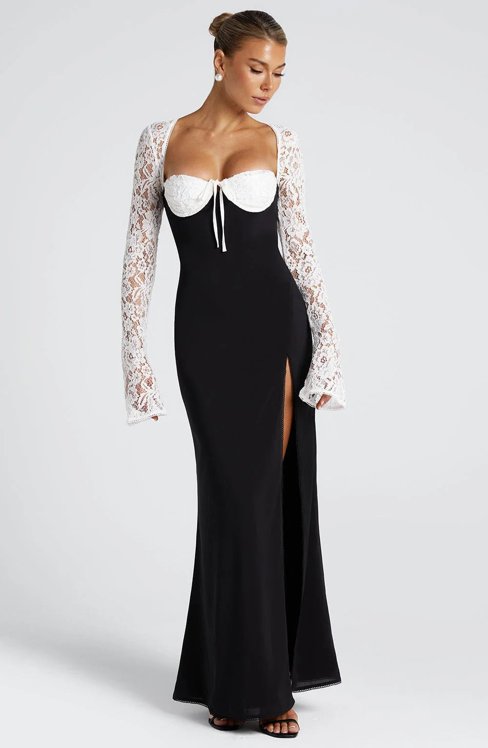 Aria Maxi Dress - Black/White
