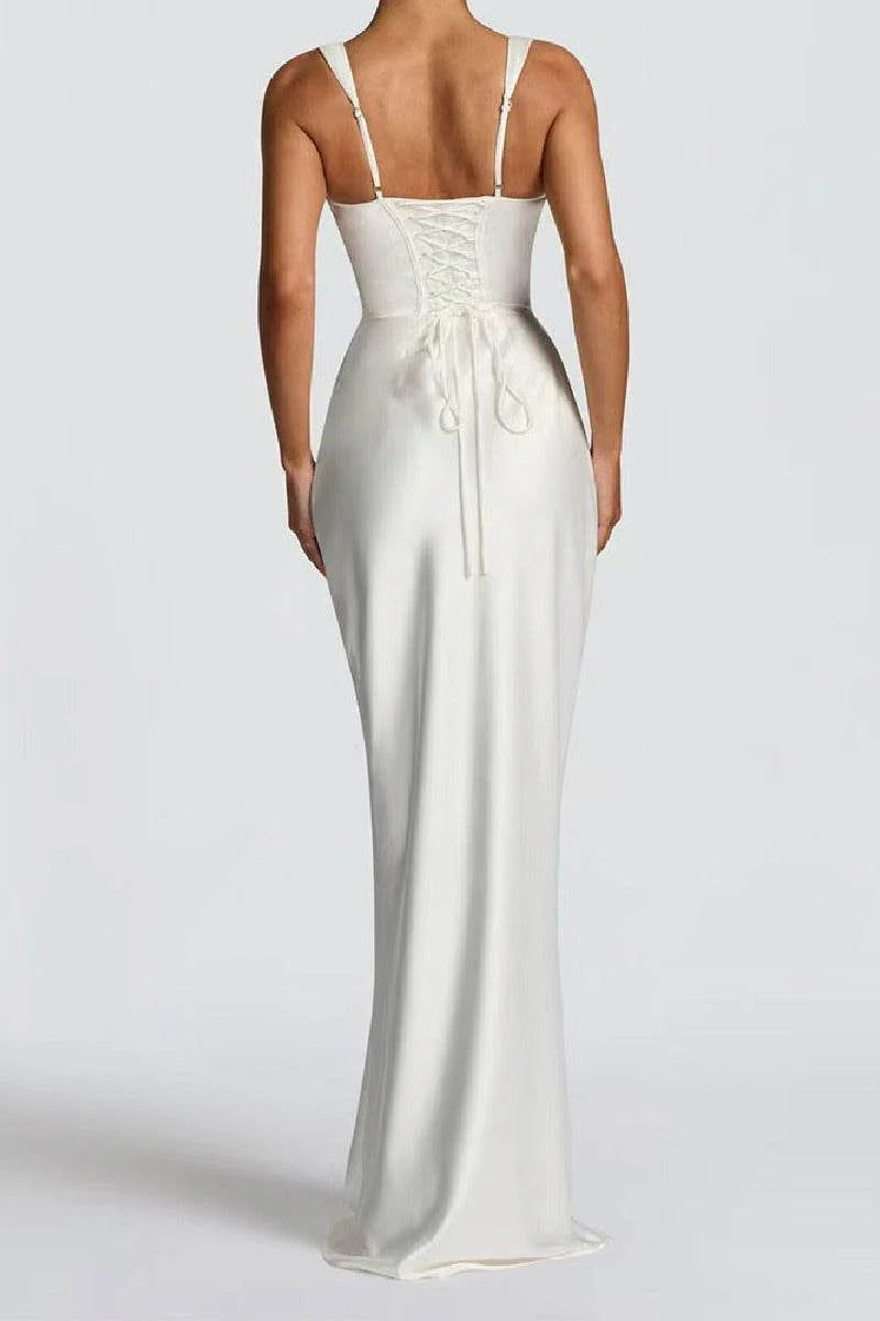Sheath-Column Maxi Satin Formal Evening Dresses 971343877638