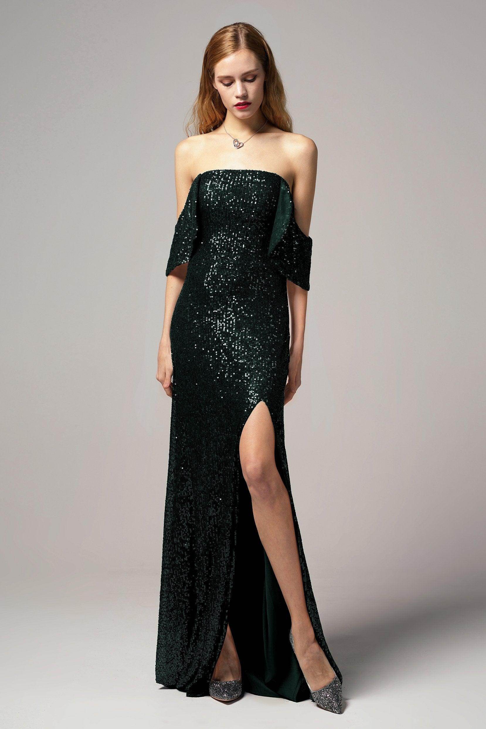 Sheath-Column Floor Length Sequined Dress CB0405
