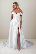 A-Line Court Train Mikado Wedding Dress CW3451