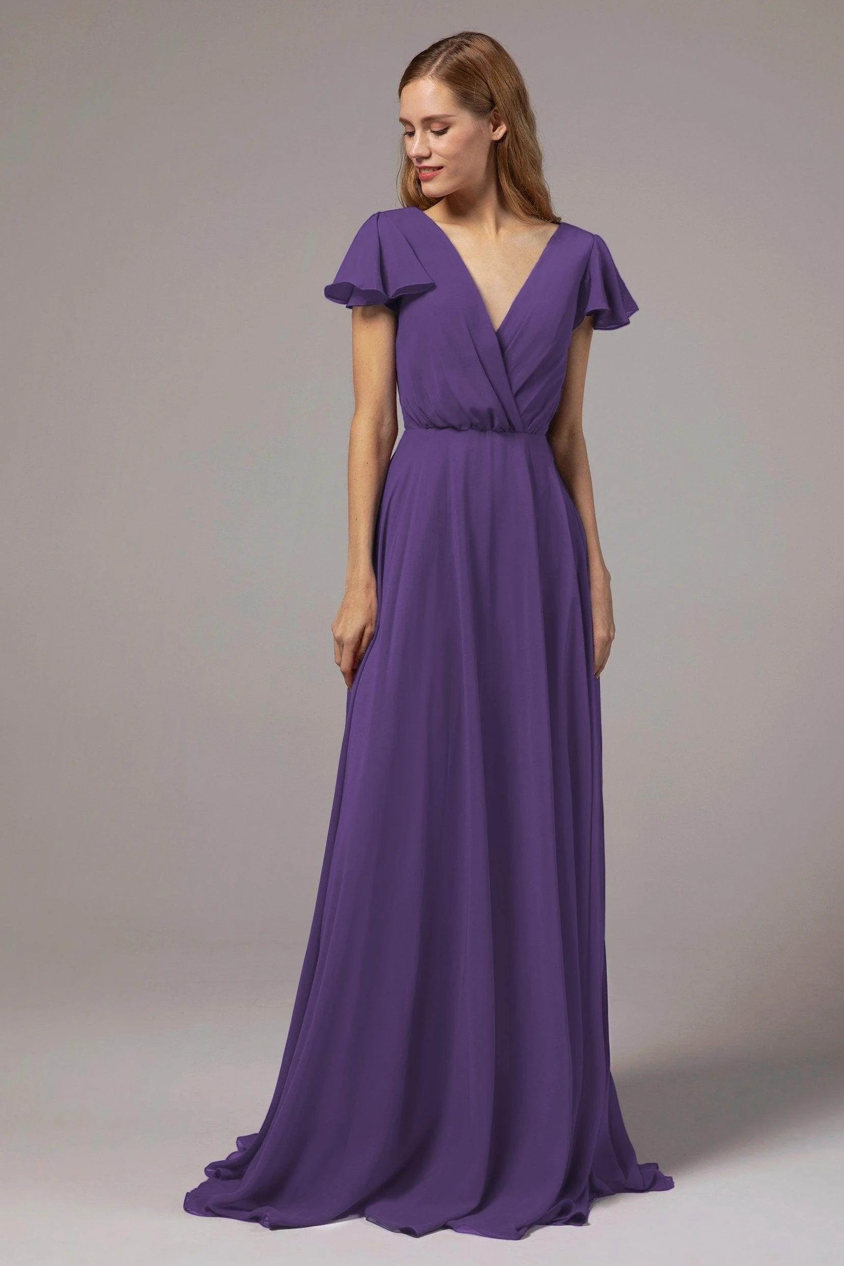 A-Line Floor Length Chiffon Bridesmaid Dress CB0410
