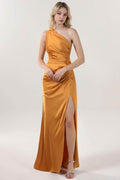 Sheath-Column Maxi Luxe Satin Formal Dress CS0606