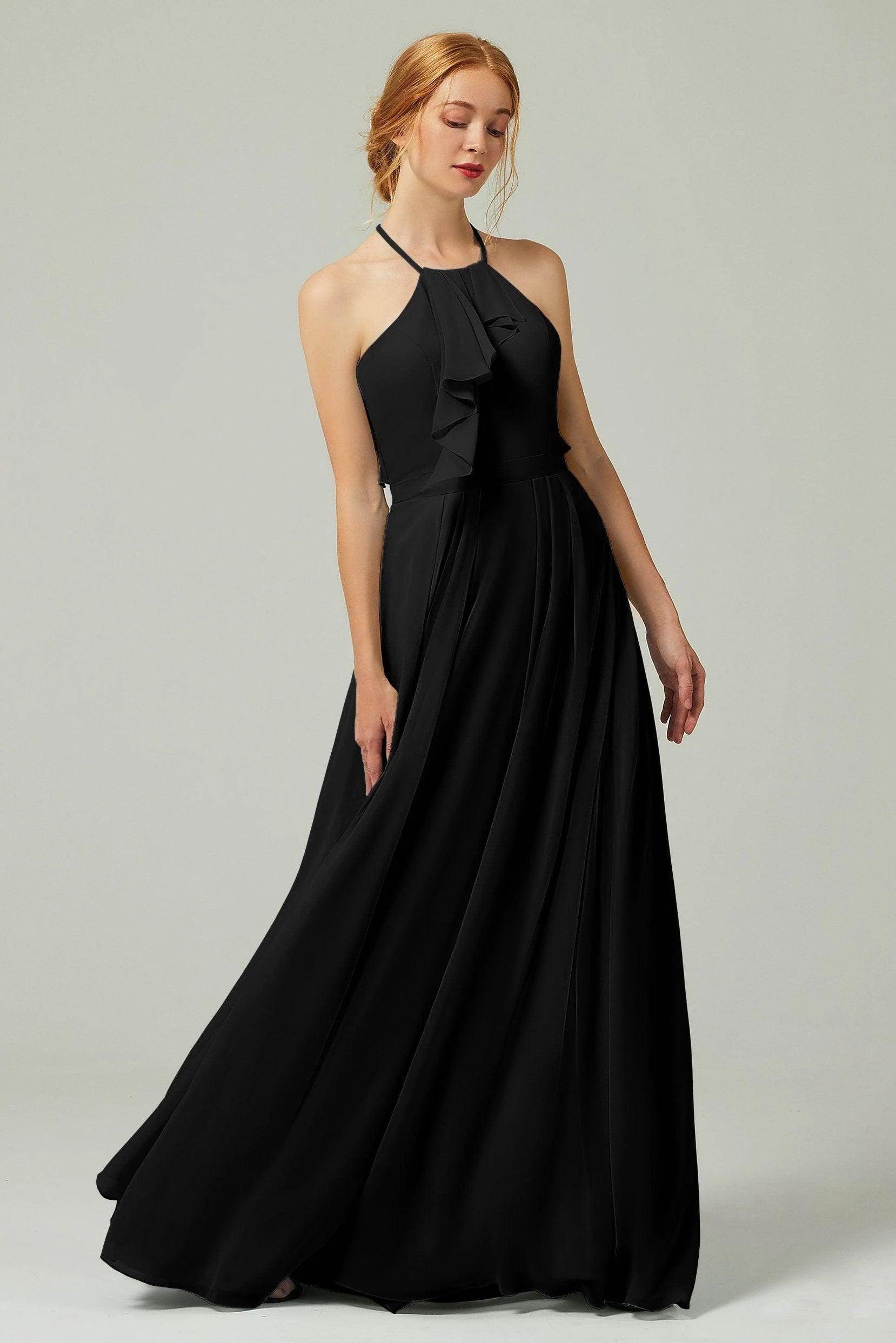 A-Line Floor Length Chiffon Bridesmaid Dress CB0328