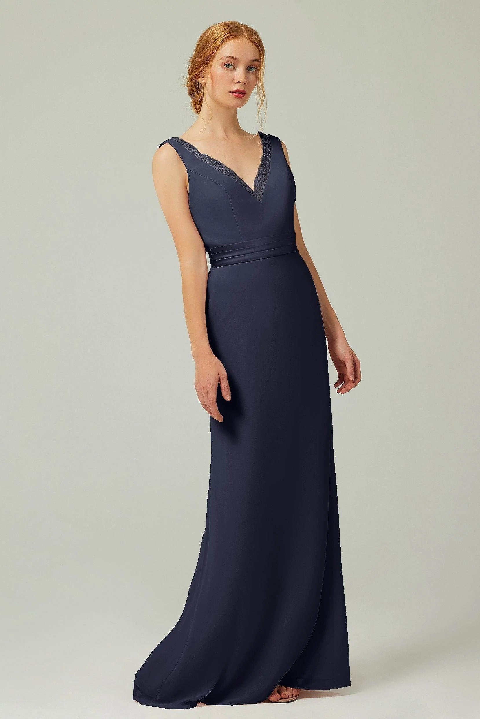 Sheath-Column Floor Length Chiffon Bridesmaid Dress CB0320