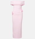 Roland Mouret Floral-appliqué jersey midi dress