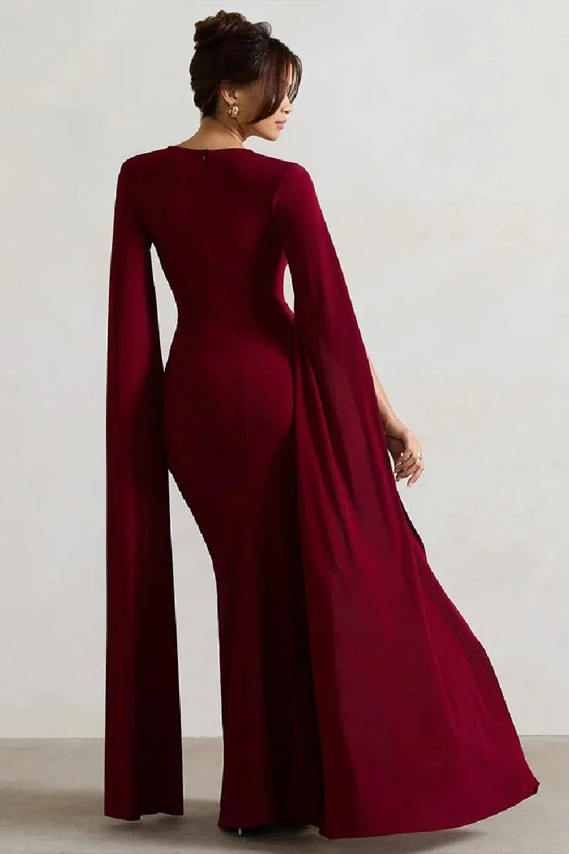 Sheath-Column Maxi Polyester Formal Evening Dresses 817994875005