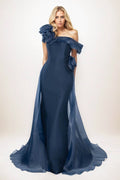 Trumpet-Mermaid Maxi Organza Mother of the Bride Dresses CM0406