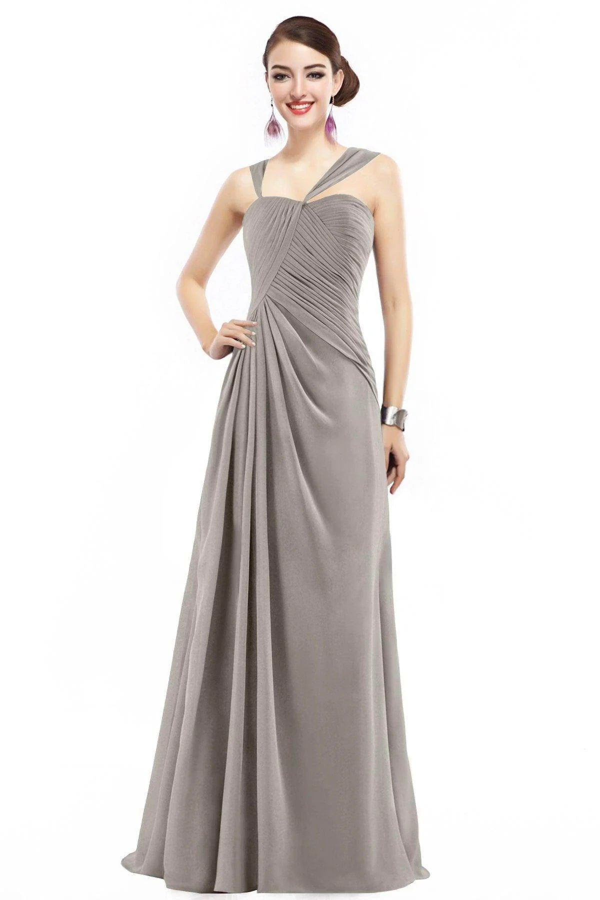 Sheath Floor Length Chiffon Bridesmaid Dress COZF1401F