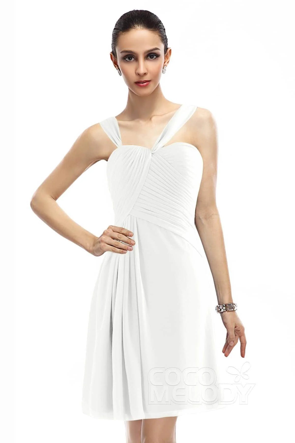 A-Line Knee Length Chiffon Bridesmaid Dress COZK1401A