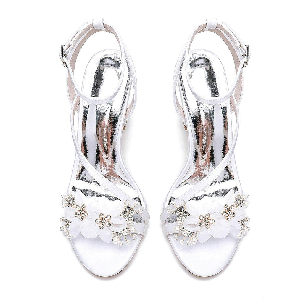 Chunky Heel 8.5cm Silk-Like Shoes CK0448
