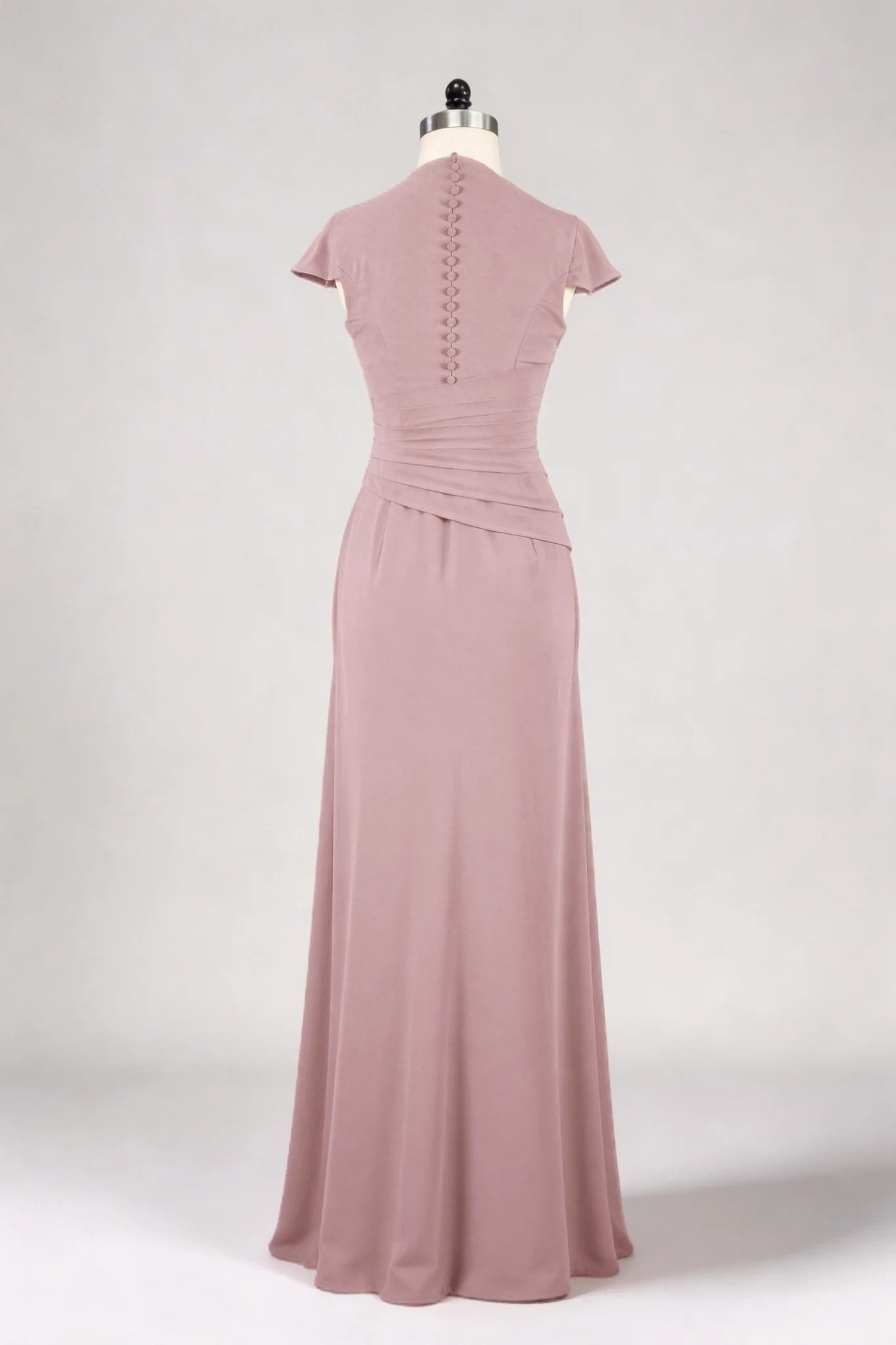 Sheath Column V Neck Short Sleeves Floor Length Mother Dresses CM0377