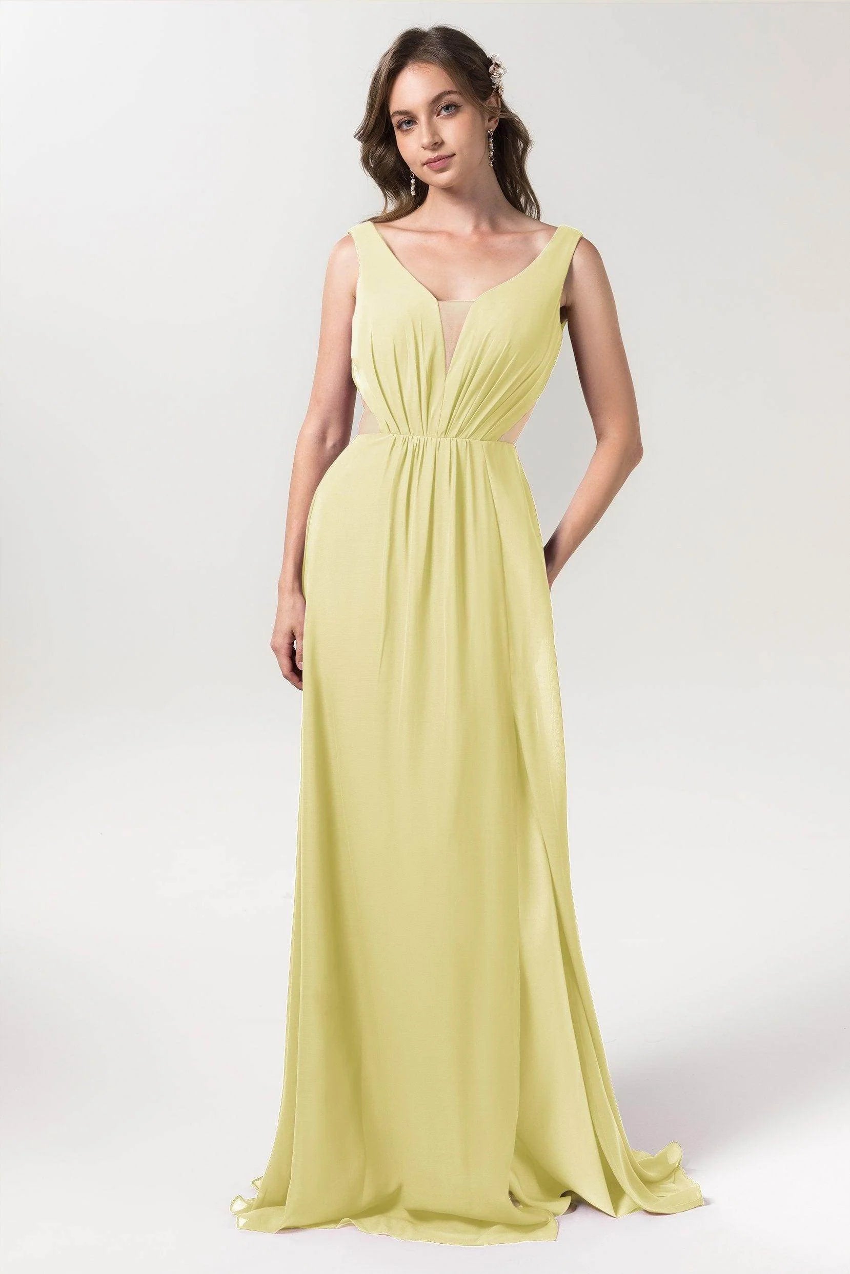 A-Line Floor Length Chiffon Bridesmaid Dress CB0559