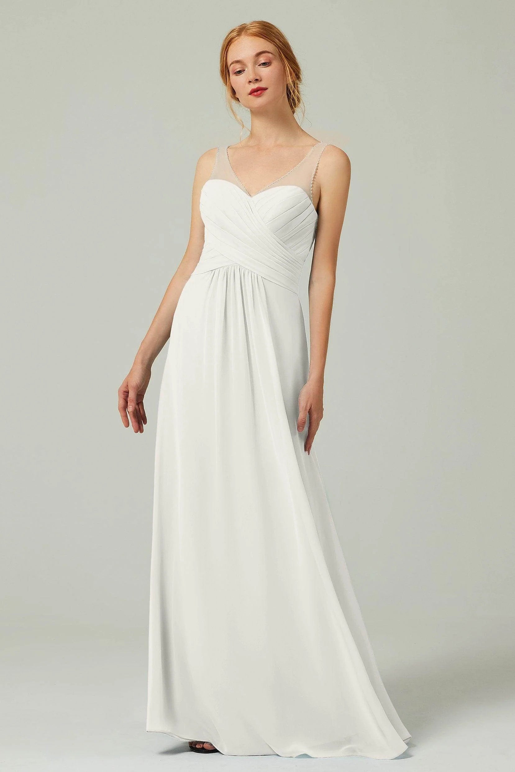 A-Line Floor Length Chiffon Bridesmaid Dress CB0331