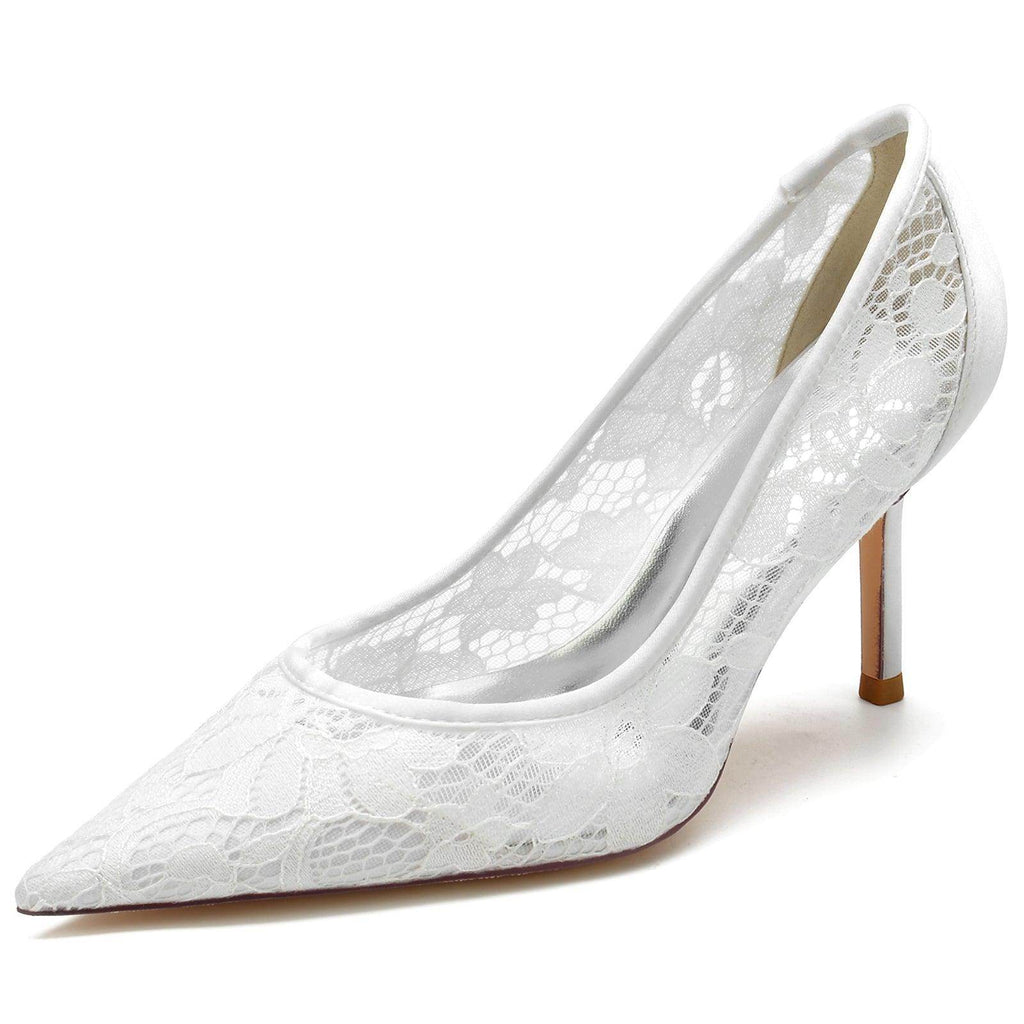 Stiletto Heel 8.5cm Silk-Like Lace Shoes CK0157