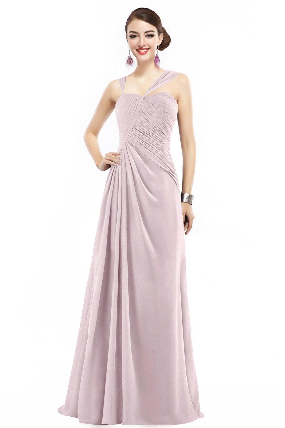 Sheath Floor Length Chiffon Bridesmaid Dress COZF1401F