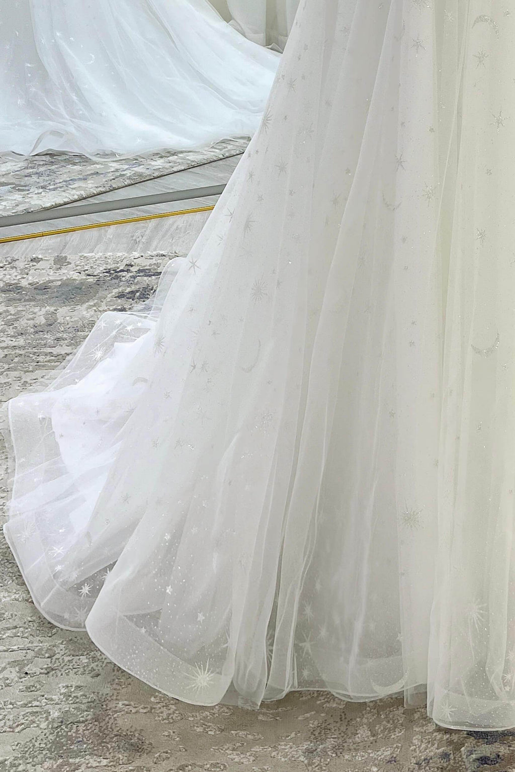 A-Line Court Train Glitter Wedding Dress CW3333