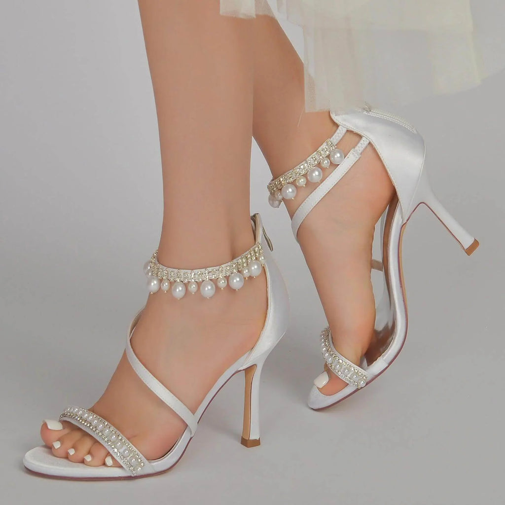 Stiletto Heel 9.5cm Silk-Like Shoes CK0333
