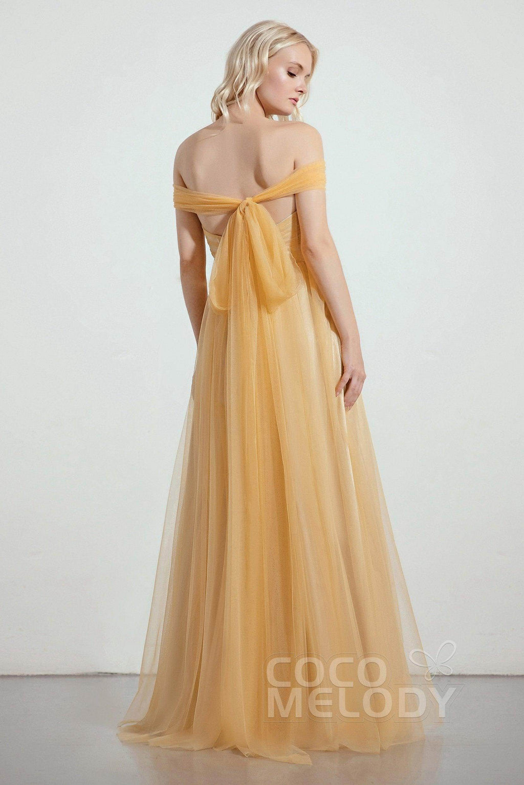 A-Line Tulle/Elastic Silk like Satin Bridesmaid Dress CB0261