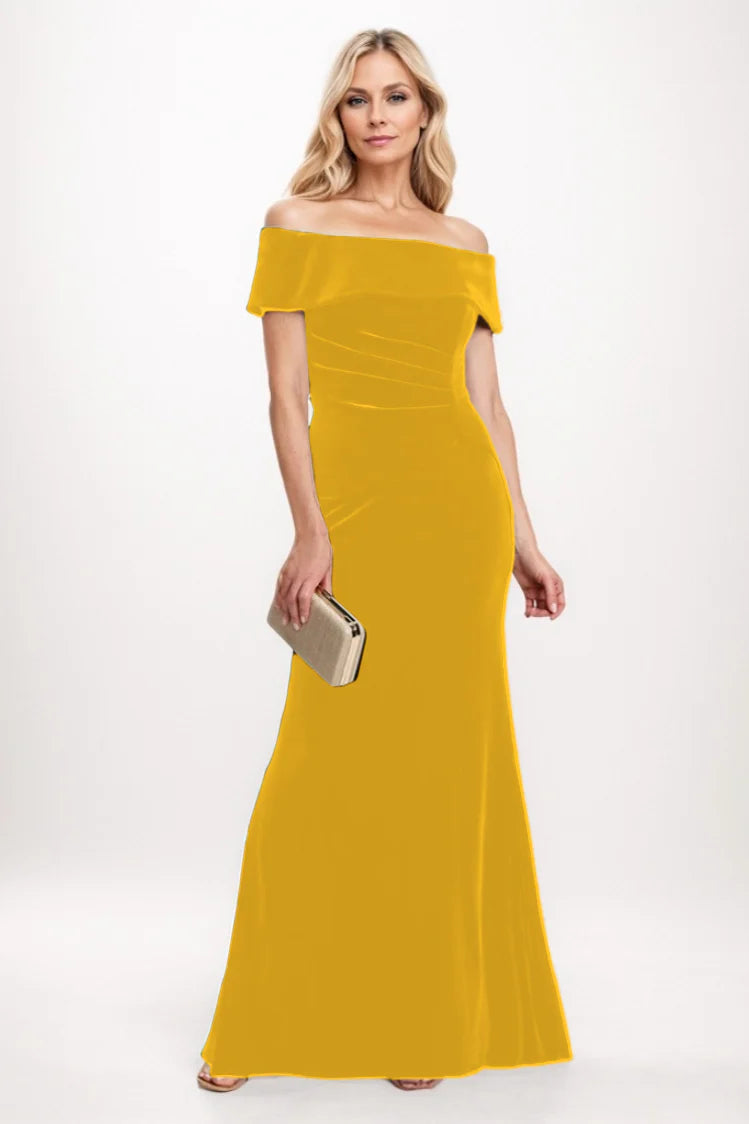 Sheath-Column Maxi Velvet Mother Of The Bride Dress CM0271
