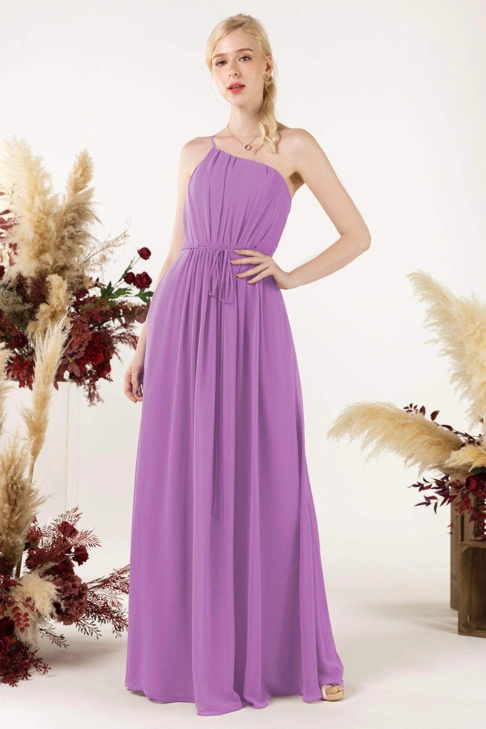 A-Line Floor Length Chiffon Bridesmaid Dress CB0462
