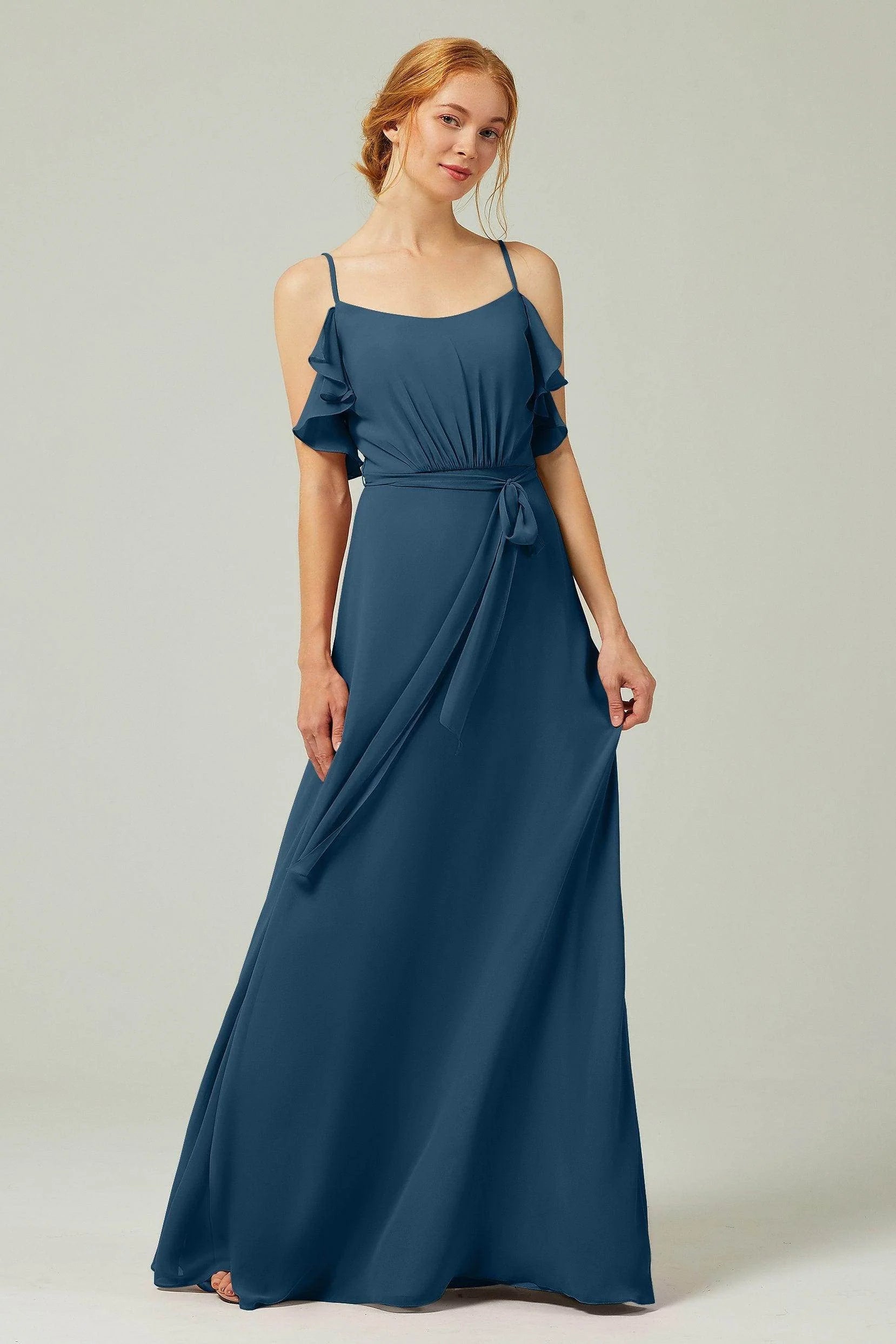 A-Line Floor Length Chiffon Bridesmaid Dress CB0299
