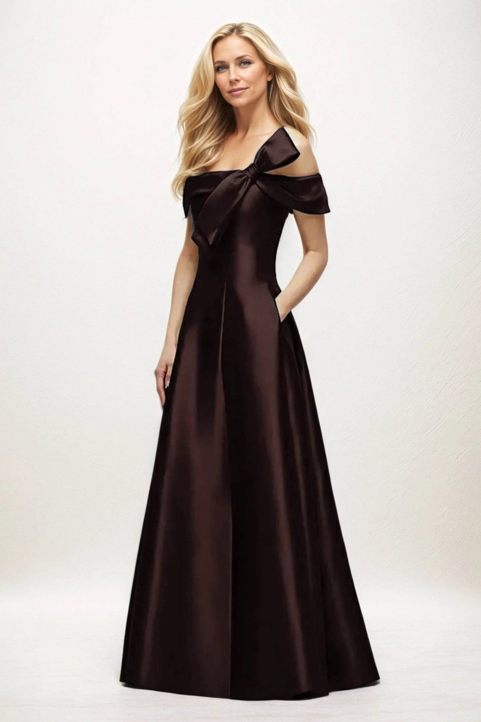 A-Line Maxi Satin Mother of the Bride Dresses CM0397