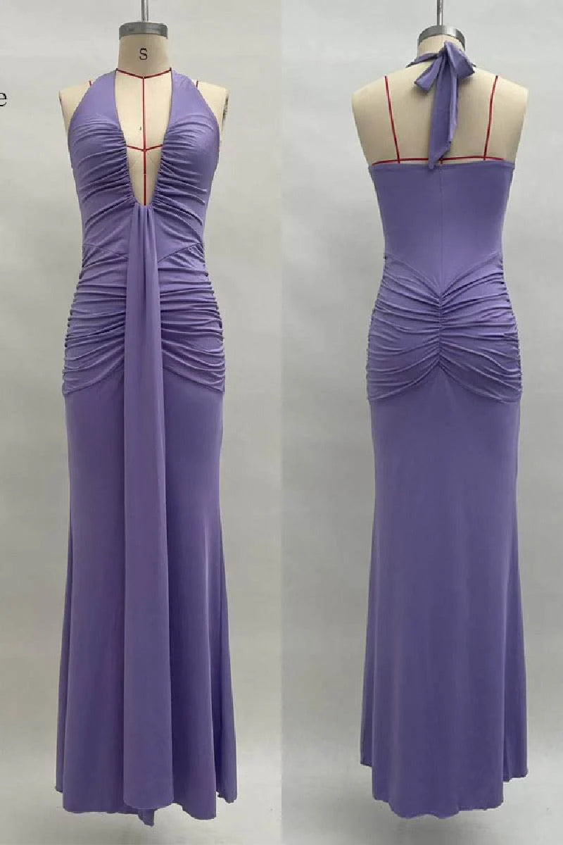Mermaid	Maxi Knitted Semi Formal Wedding Guest Dresses 917018224683