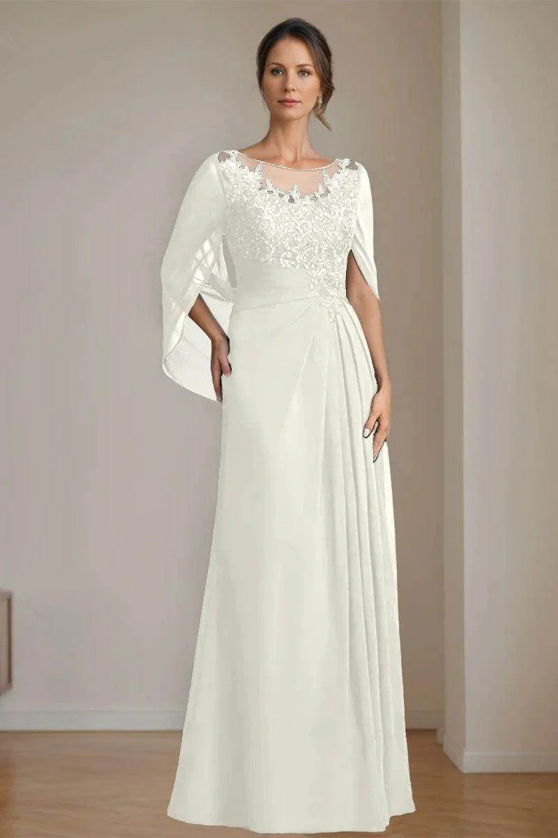 A Line Scoop Floor Length Sequins Mother of the Bride Dresses CM0369
