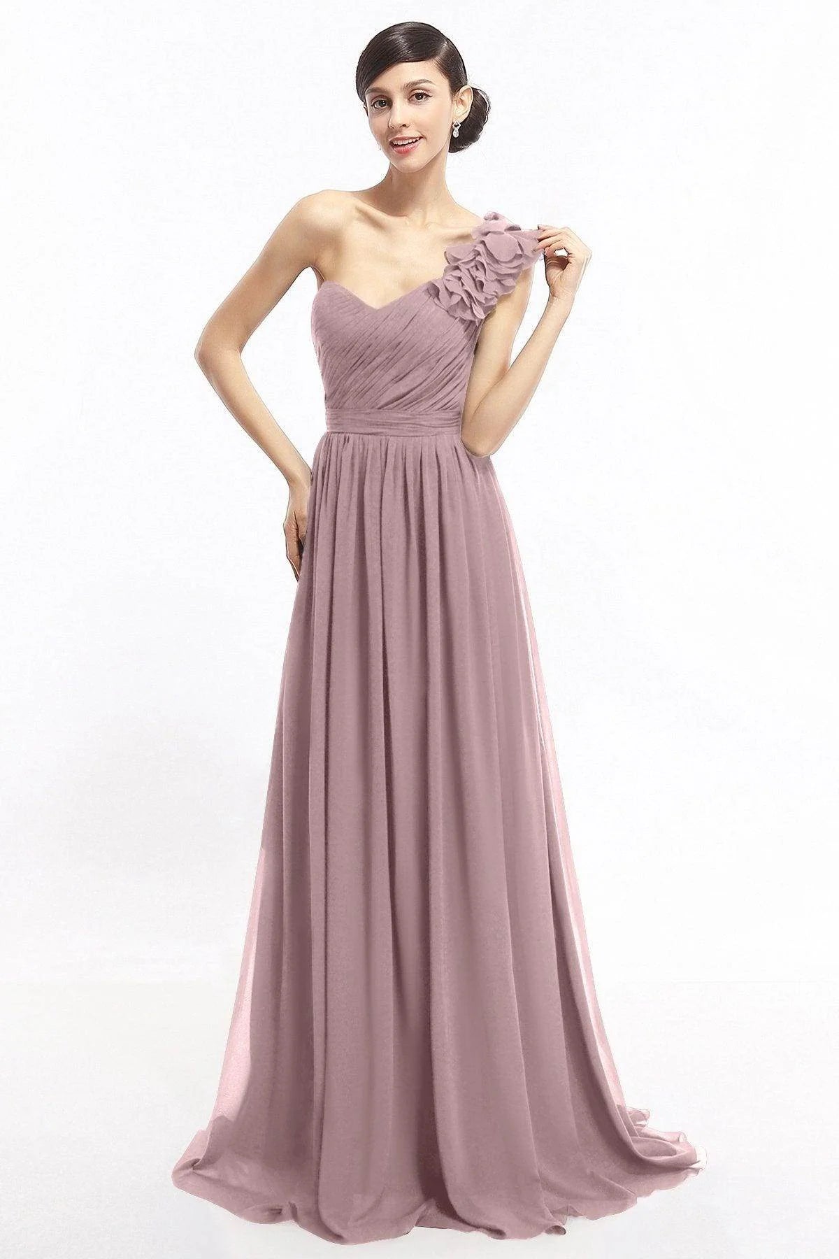 Sheath Sweep-Brush Train Chiffon Evening Dresses COLT14007