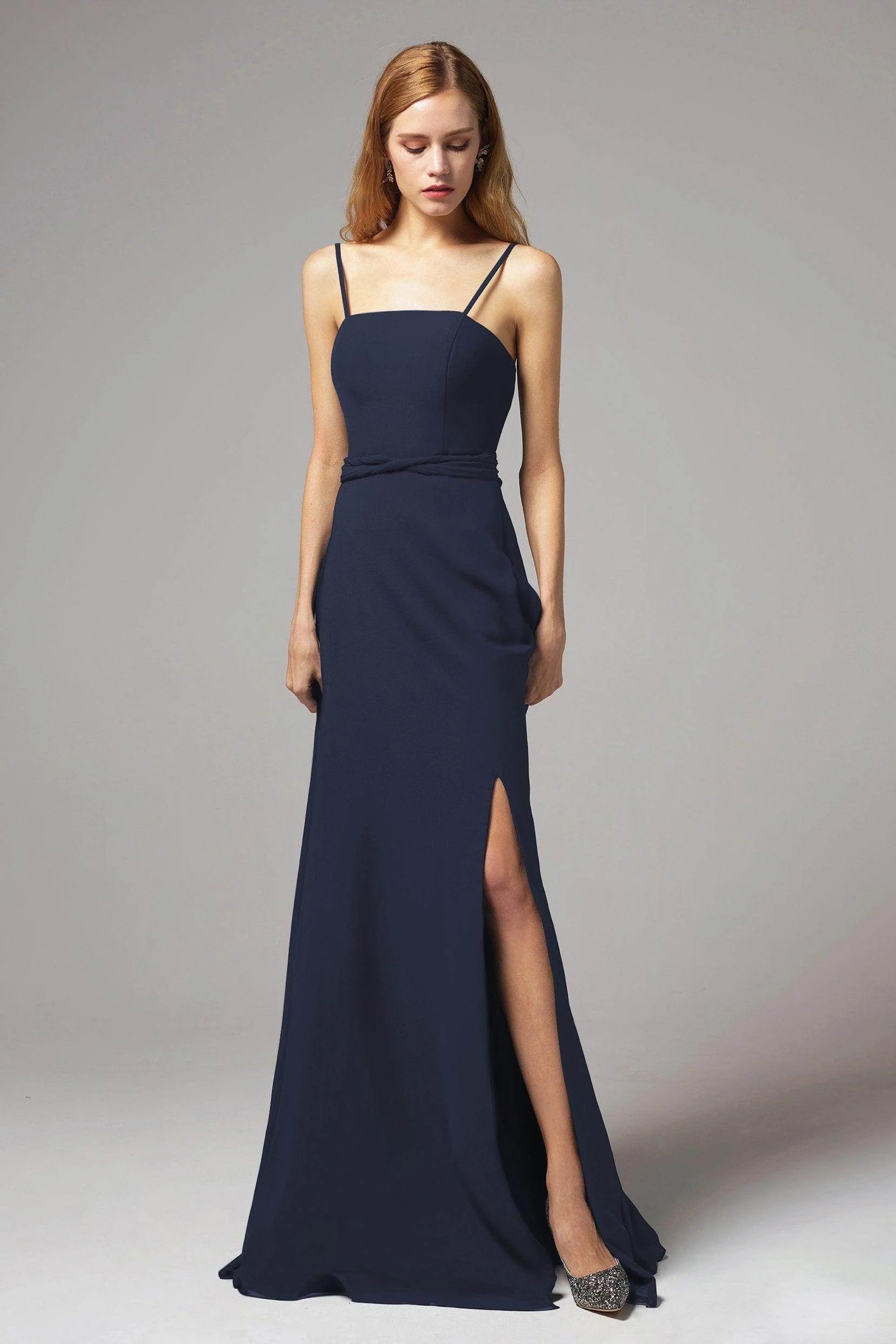 A-Line Floor Length Chiffon Bridesmaid Dress CB0414