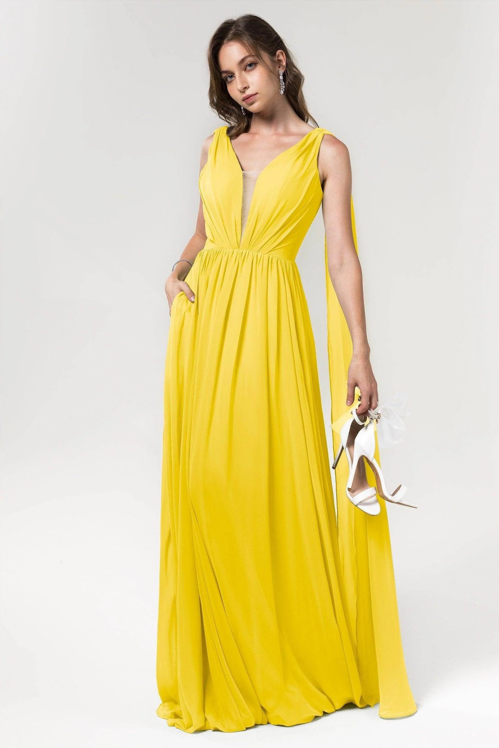 A-Line Floor Length Chiffon Bridesmaid Dress Formal Dresses CB0565