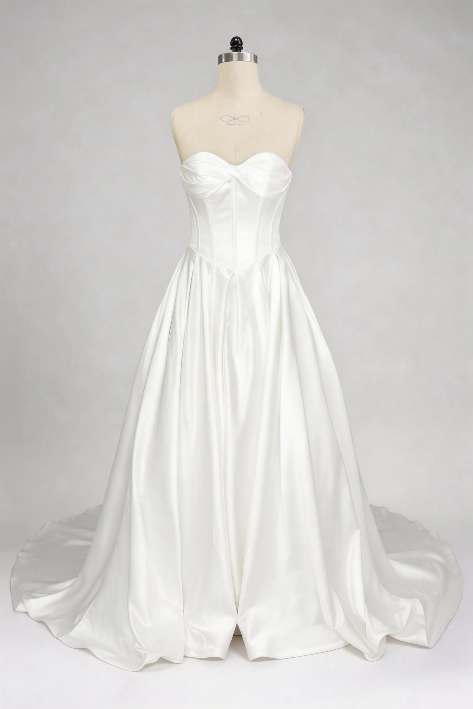A-Line Court Train Satin Wedding Dress CW3502