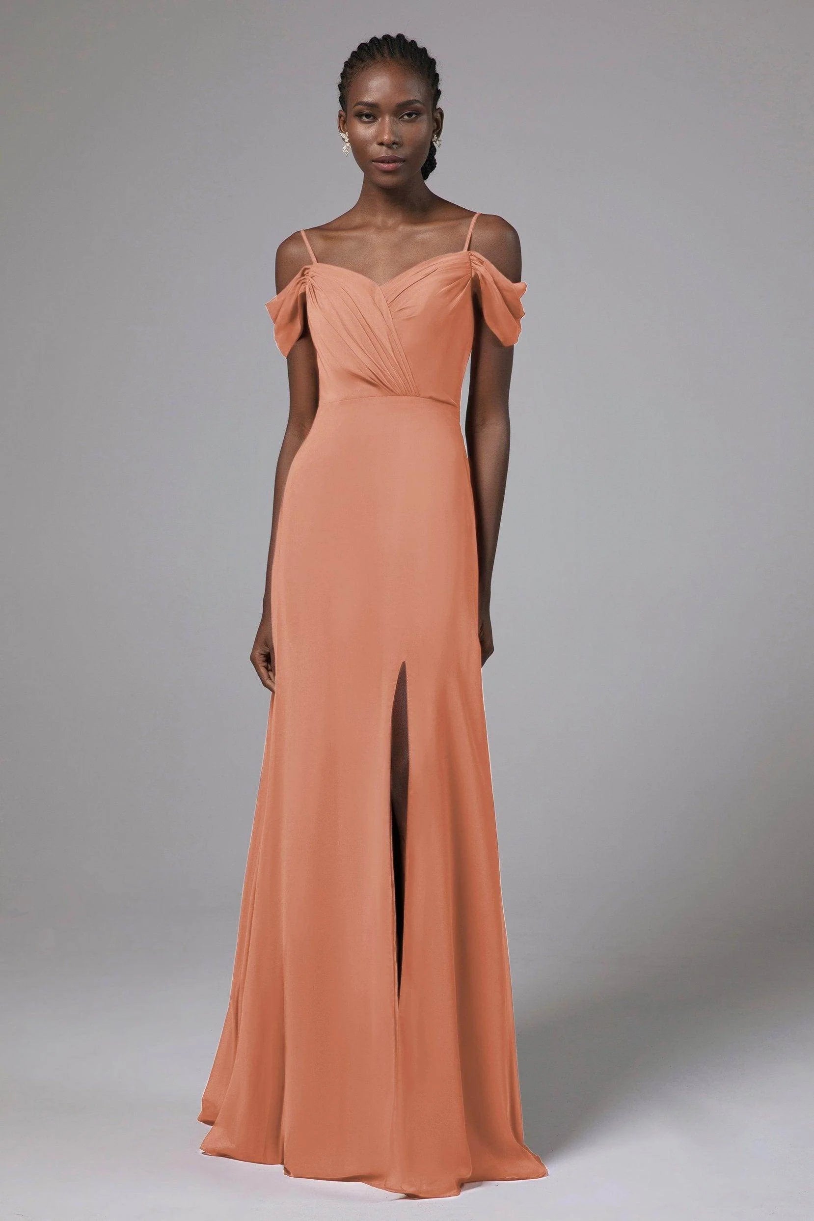 A-Line Floor Length Chiffon Bridesmaid Dress Formal Dresses CB0412