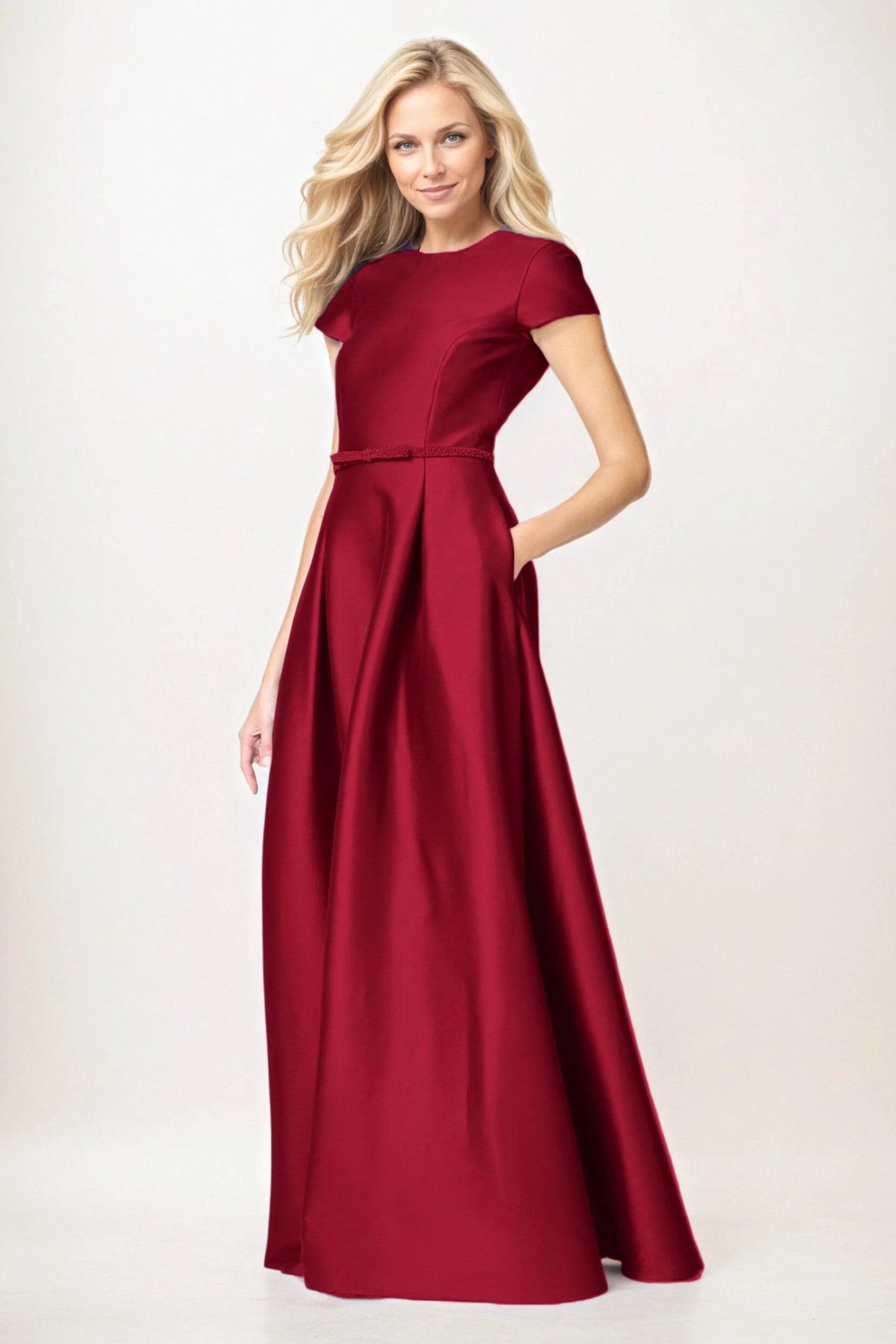 A-Line Maxi Satin Mother of the Bride Dresses CM0400