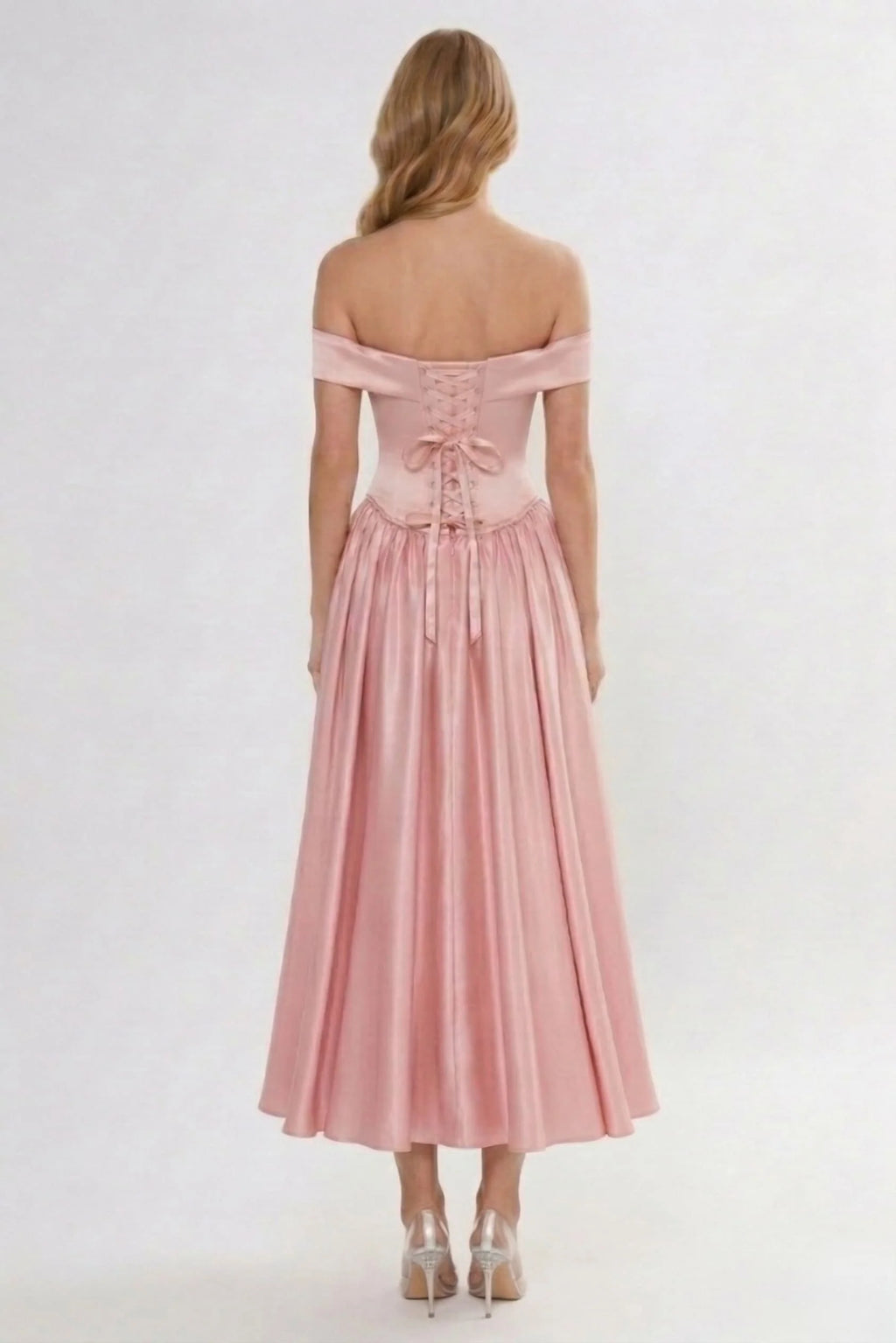 A-Line Ankle Length Soft Satin Wedding Guest Dress CG0313