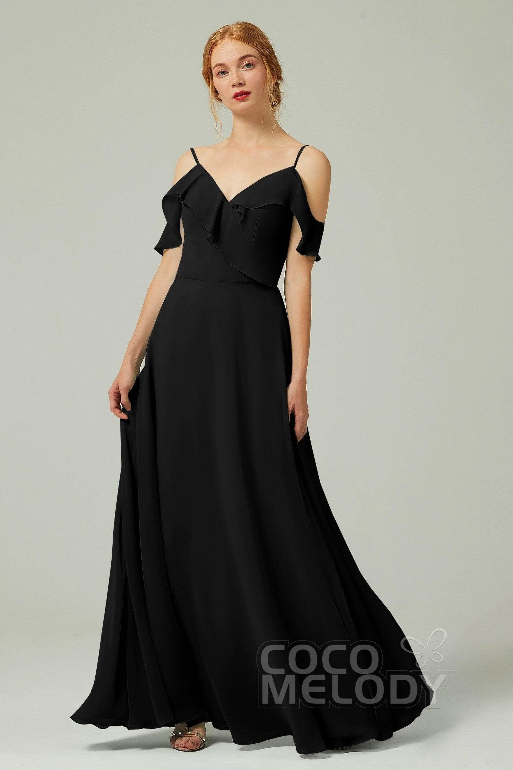 A-Line Floor Length Chiffon Bridesmaid Dress CB0326