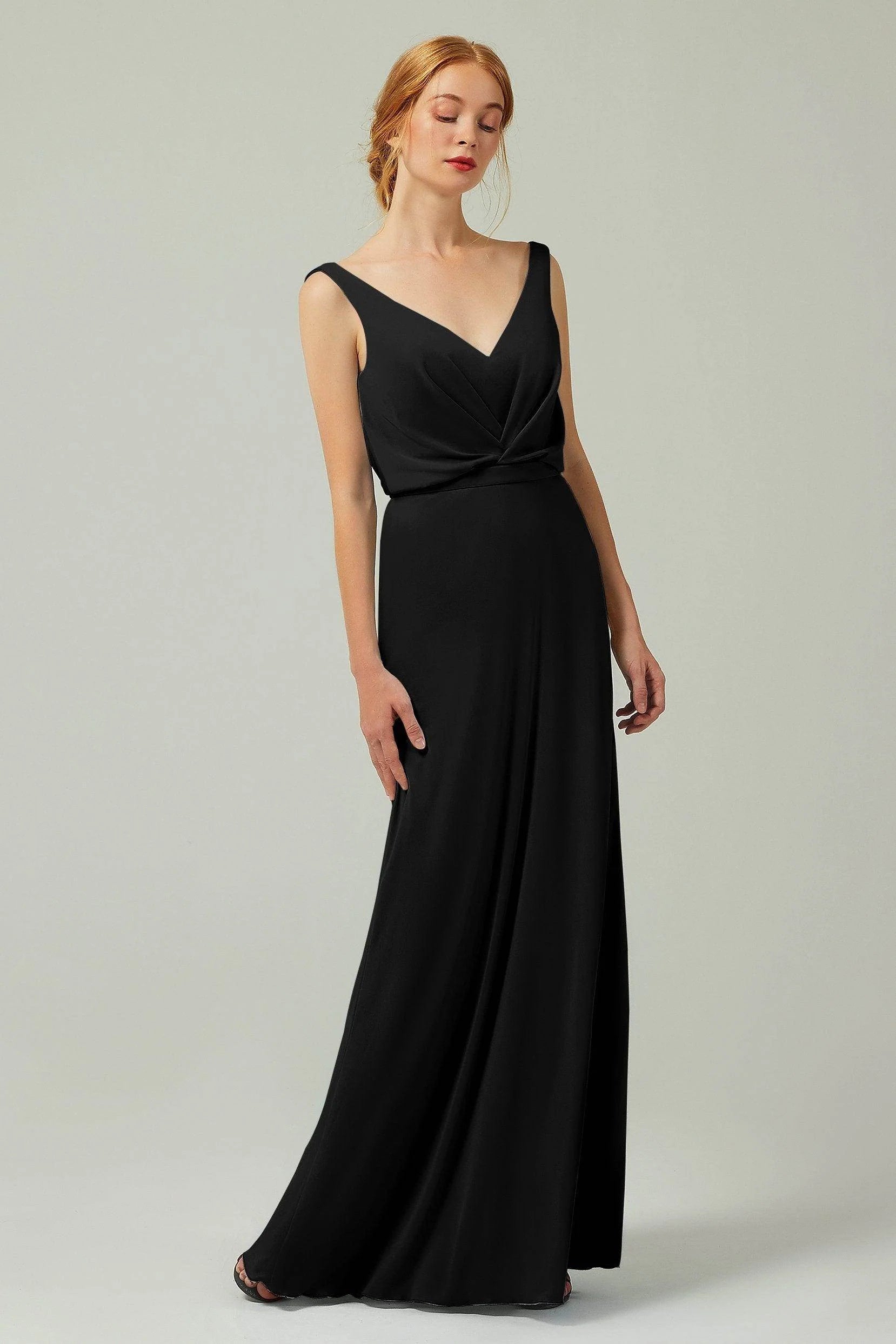 Sheath-Column Floor Length Chiffon Bridesmaid Dress Formal Dresses CB0358