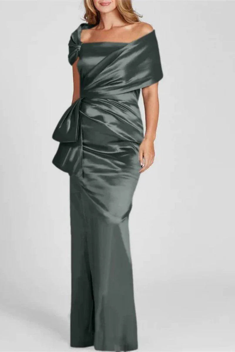 Off The Shoulder Floor Length Mother Of The Bride Dresses CM0336