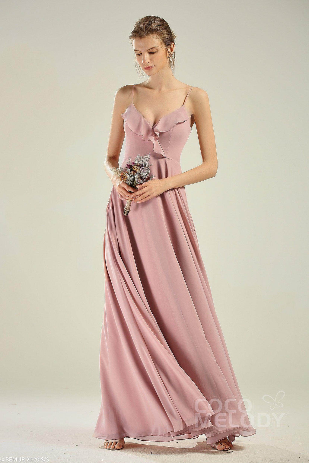 A-Line Floor Length Chiffon Bridesmaid Dress CB0629