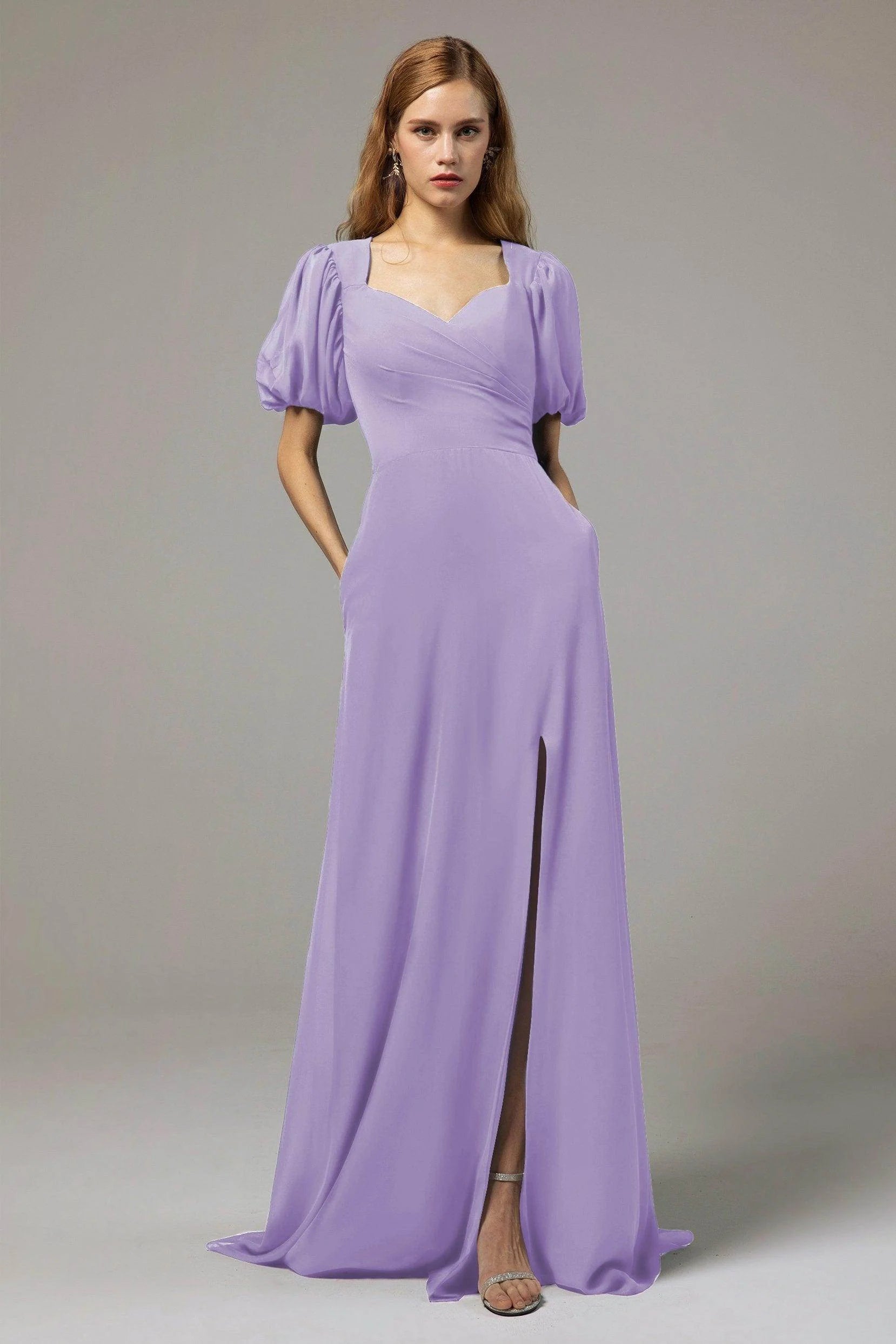 A-Line Floor Length Chiffon Bridesmaid Dress Formal Dresses CB0415