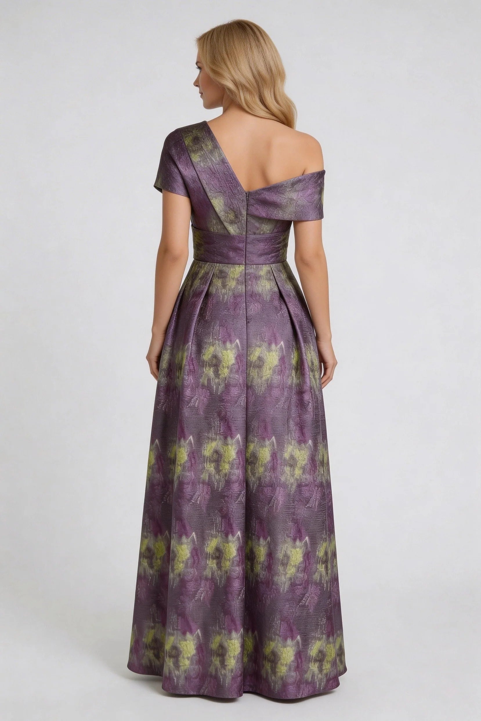 A-Line Floor Length Jacquard Mother of the Bride Dress CM0422