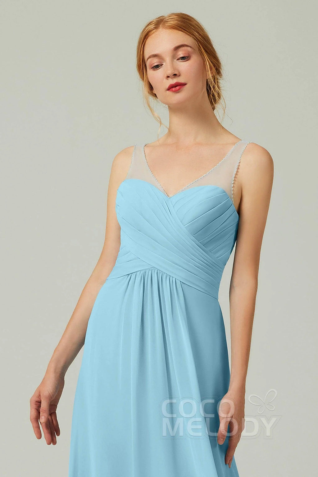 A-Line Floor Length Chiffon Bridesmaid Dress CB0331