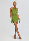 Roseline Metallic Crochet Dress