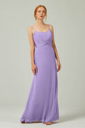 Sheath-Column Floor Length Chiffon Bridesmaid Dress CB0294