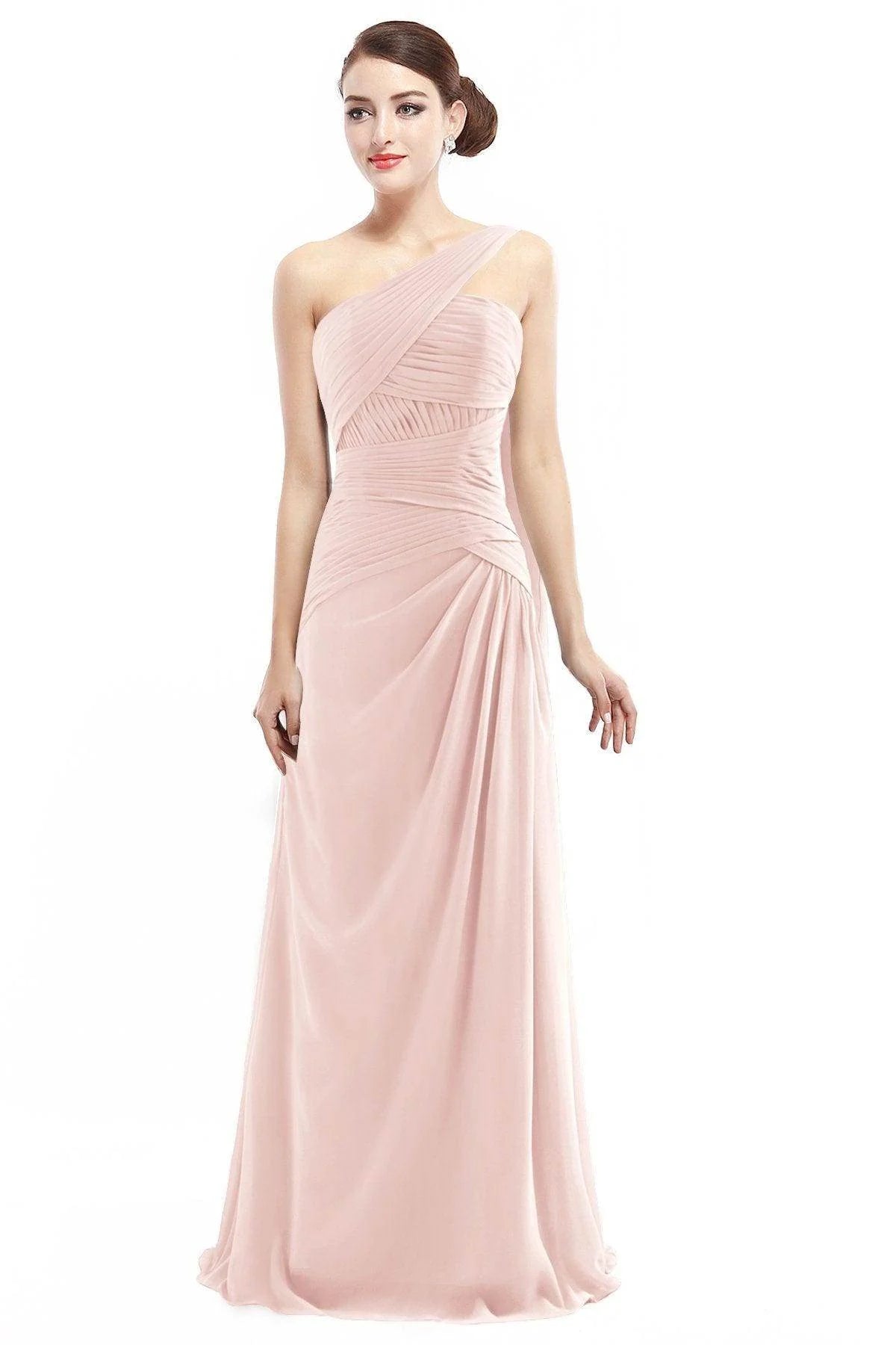 Sheath Floor Length Chiffon Bridesmaid Dress COZF14021