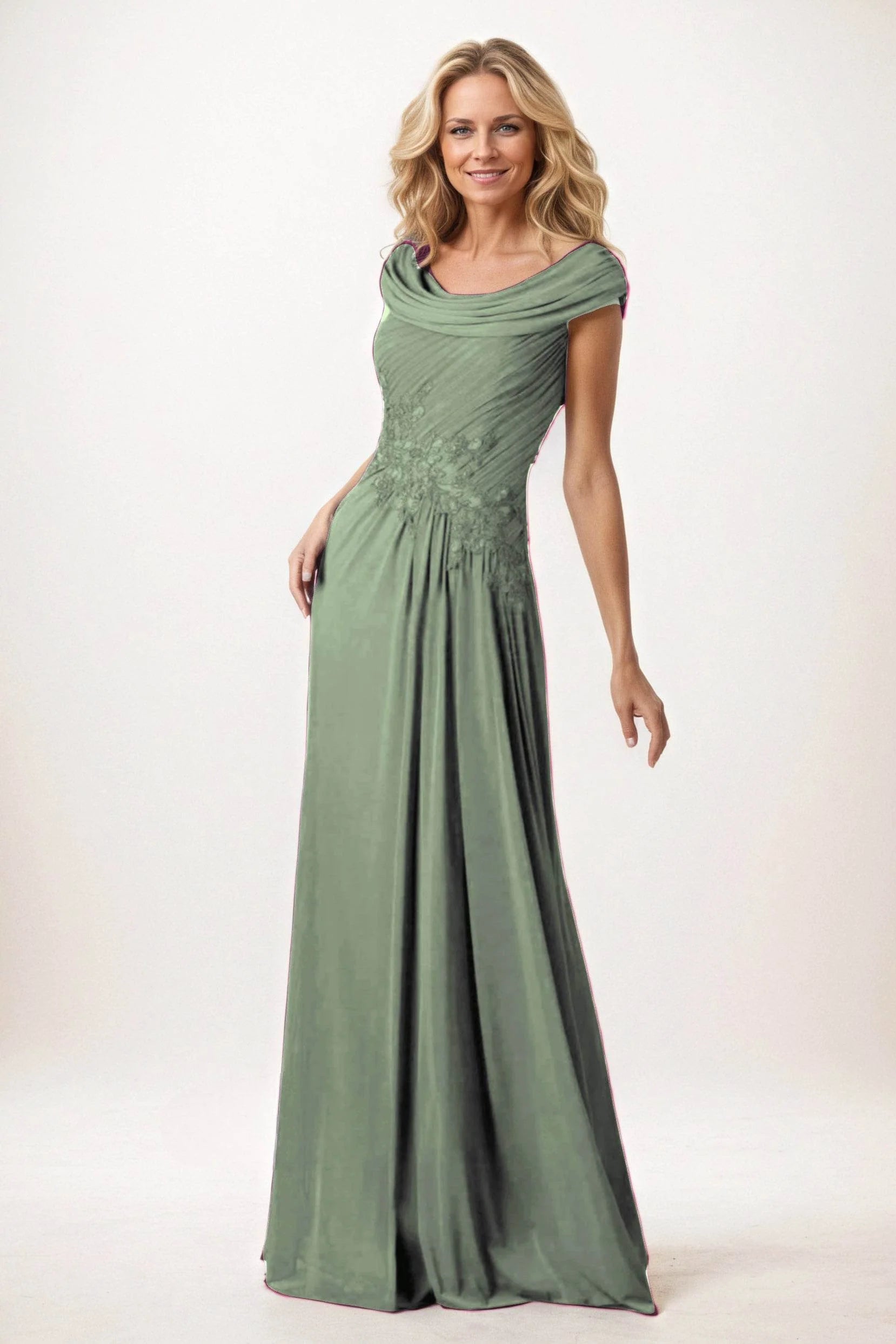 A-Line Maxi Chiffon Mother of the Bride Dresses CM0390