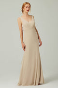 Sheath-Column Floor Length Chiffon Bridesmaid Dress CB0314