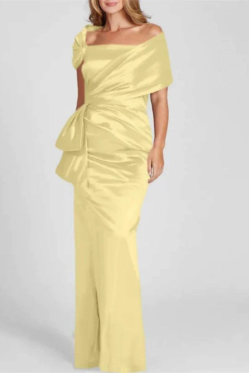 Off The Shoulder Floor Length Mother Of The Bride Dresses CM0336