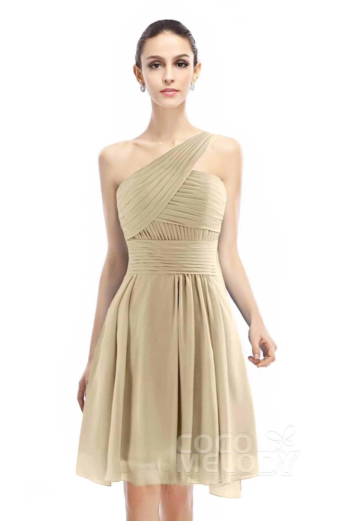 A-Line Knee Length Chiffon Bridesmaid Dress COZK1401C